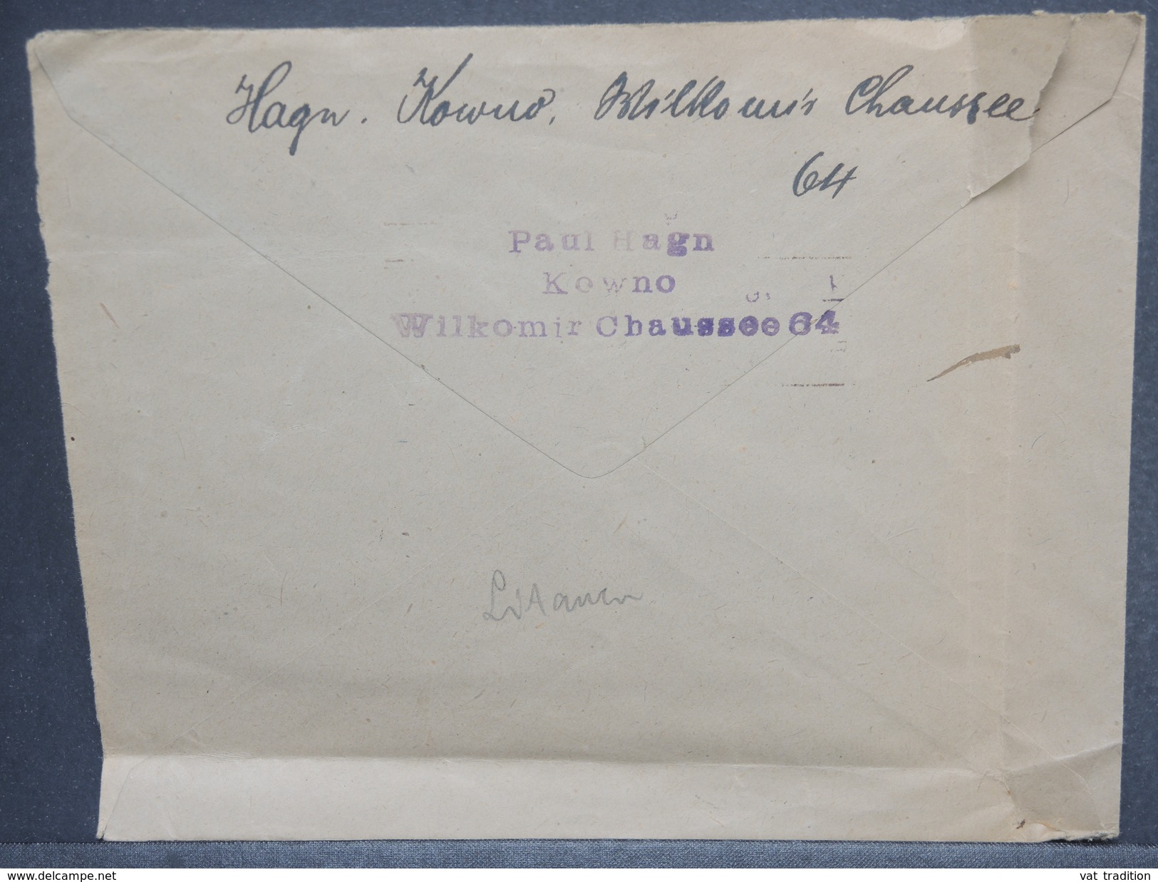LITUANIE - Enveloppe Pour Hamburg , Période 1919 / 1930 - L 7265 - Lituanie