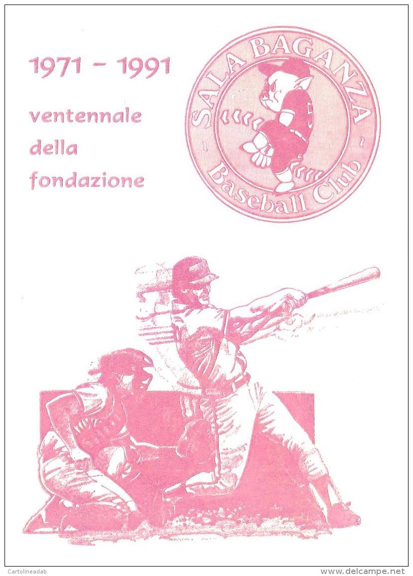 [MD1001] CPM - IN RILIEVO - VENTENNALE DELLA FONDAZIONE - SALA BAGANZA - BASEBALL CLUB - CARTOLINA RICORDO - NV 1991 - Honkbal