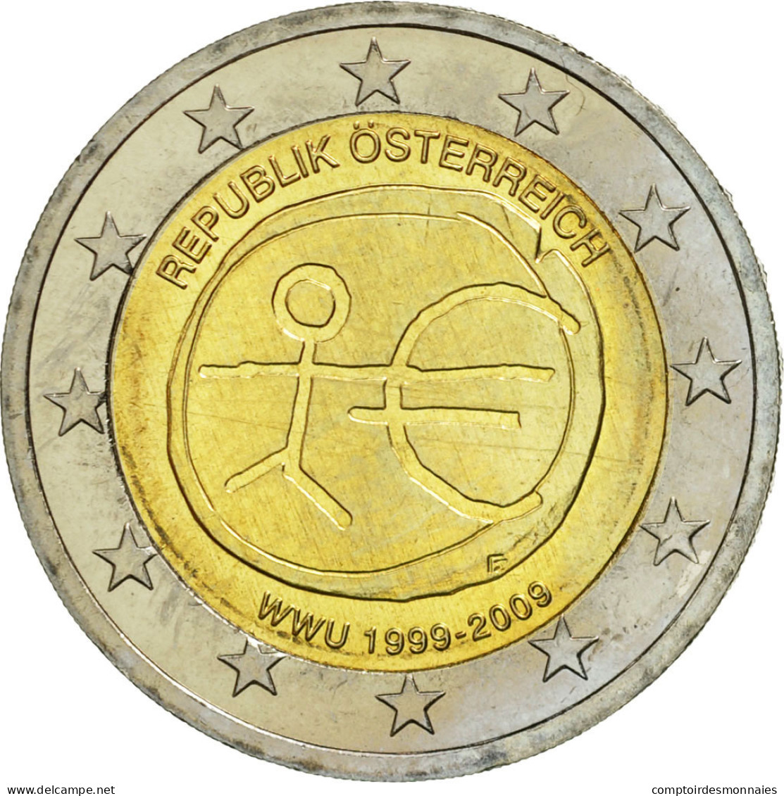 Autriche, 2 Euro, 10 Jahre Euro, 2009, SPL, Bi-Metallic - Autriche