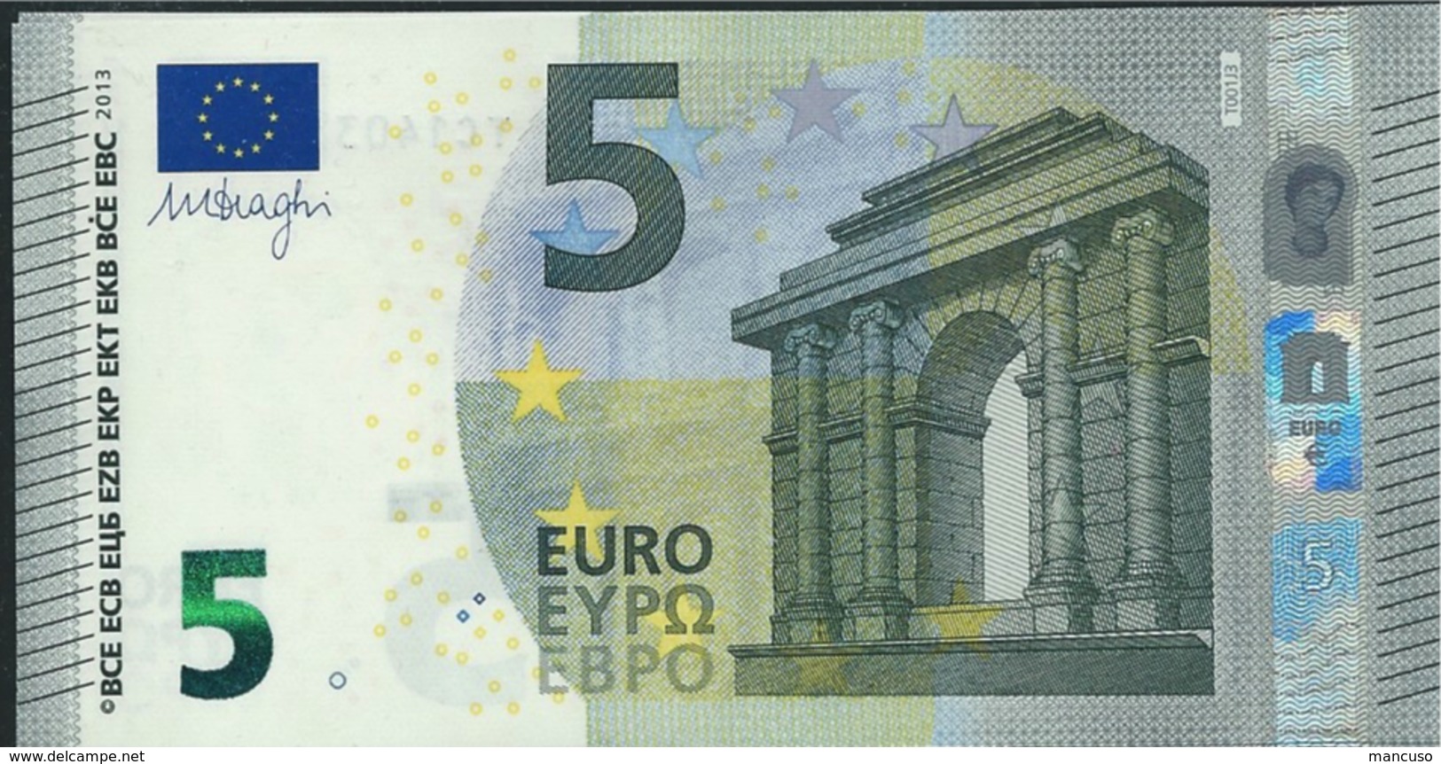 T IRELAND  5 EURO TC T001 J3  DRAGHI  UNC - 5 Euro