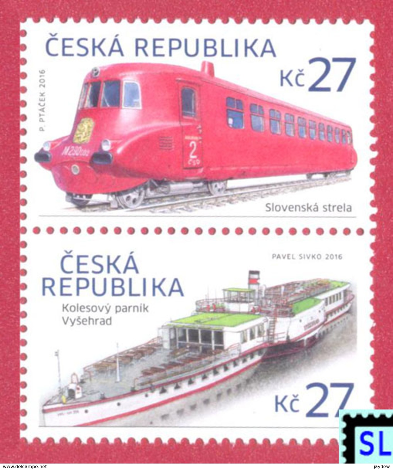 Czech Republic Stamps 2016, Historical Vehicles, Train, BOat, Ship, MNH - Other & Unclassified