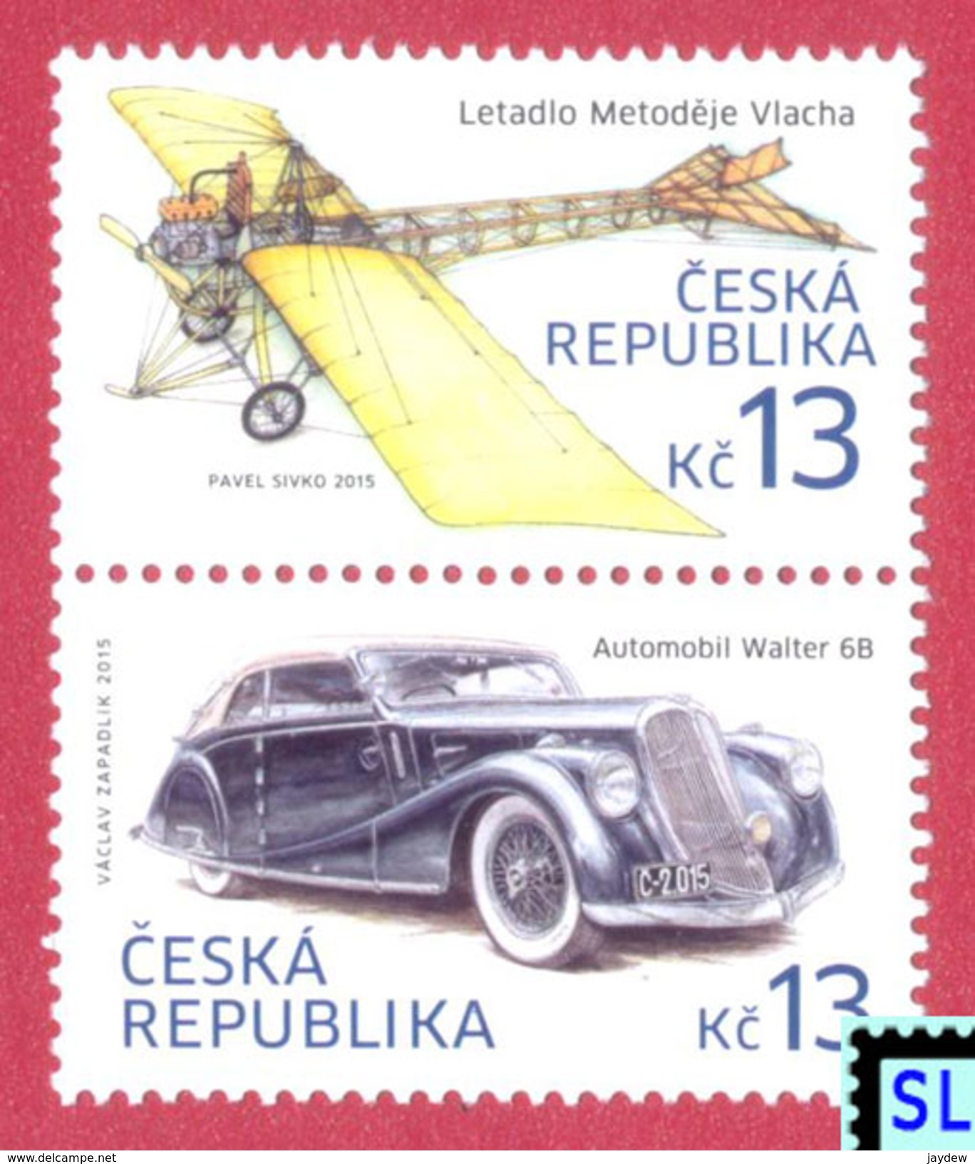 Czech Republic Stamps 2015, Historical Vehicles, Plane, Car, MNH - Other & Unclassified