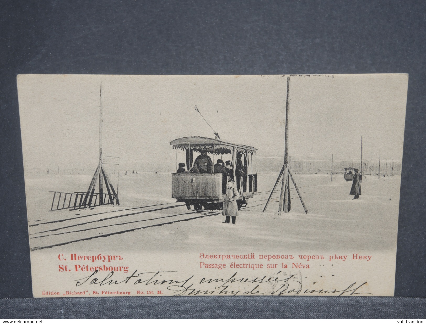 RUSSIE - Oblitération De St Petersbourg Sur Carte Postale De Tramway électrique En 1904 Pour La France - L 7295 - Lettres & Documents