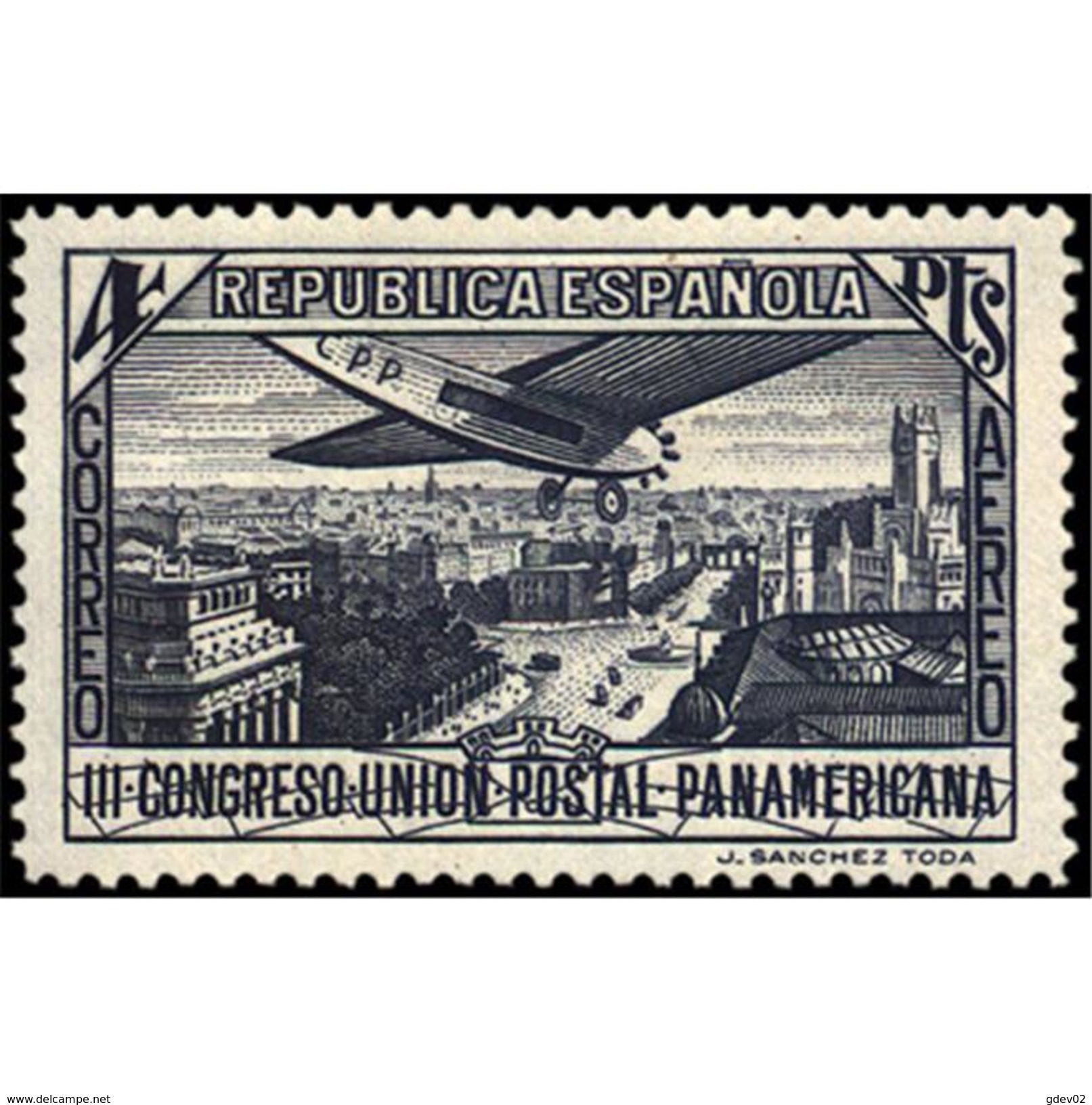 ES619STV-LTV***619STTAV.Spain.Esgane.AVION.UNION POSTAL PANAMERICANA Aereo. 1931 (Ed 619**) - Aviones