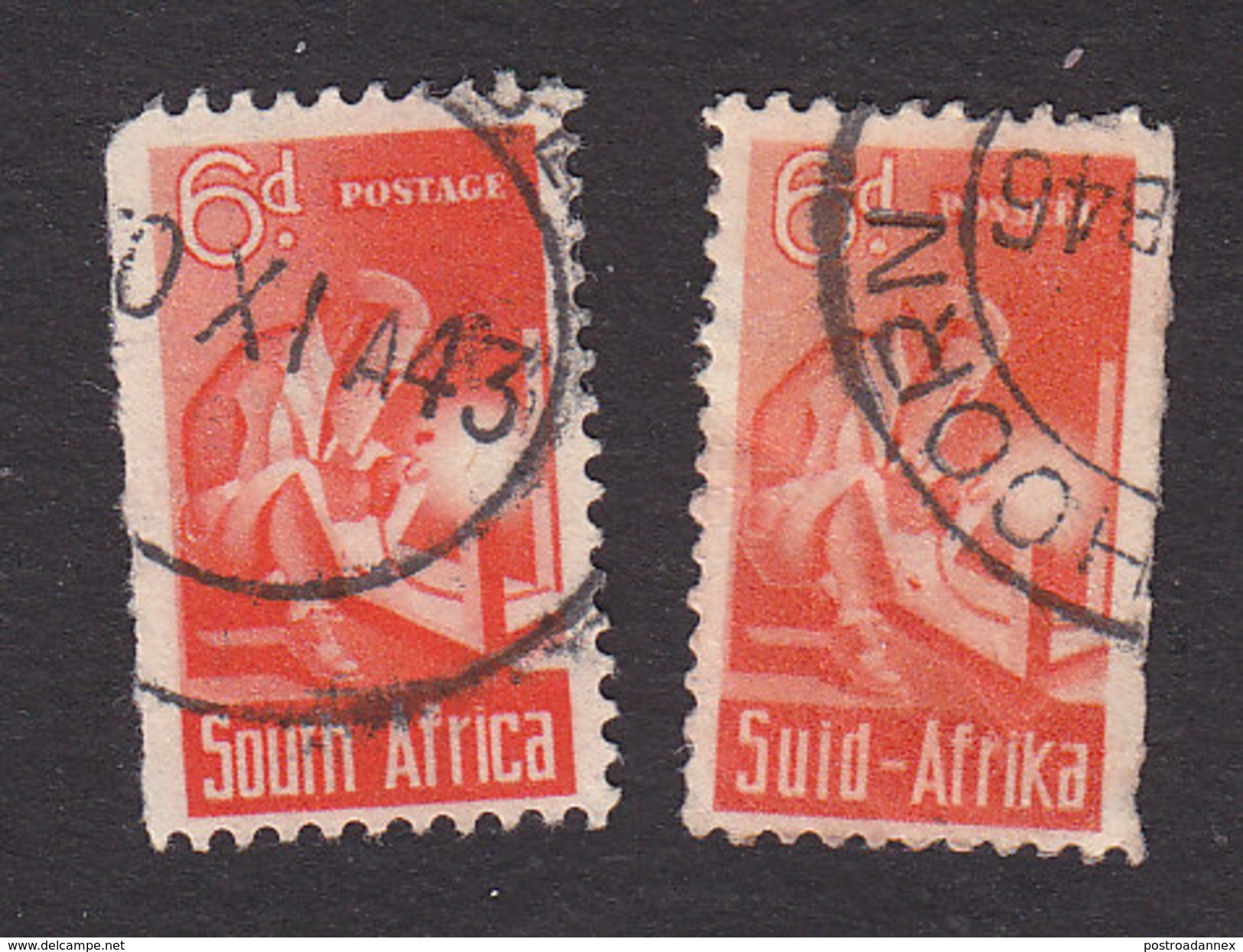 South Africa, Scott #96a, 96b, Used, Welder, Issued 1942 - Gebruikt