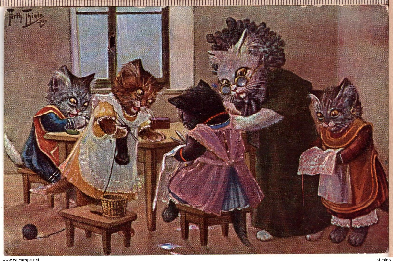 THIELE HUMAN CATS DRESSED CATS KATZEN T.S.N. SERIES 1879., 1928. - Thiele, Arthur