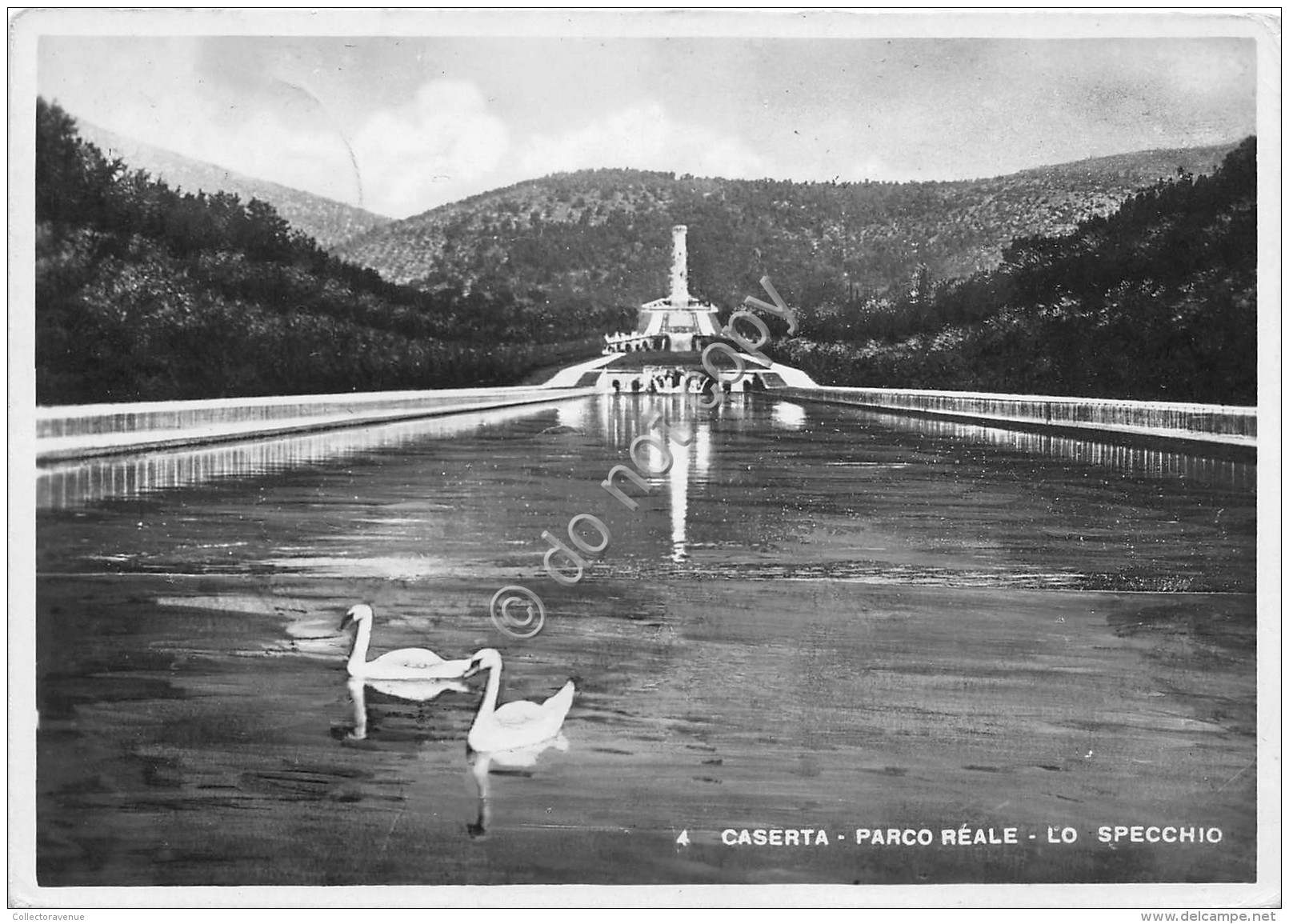 Cartolina Caserta Parco Reale Lo Specchio 1949 - Salerno