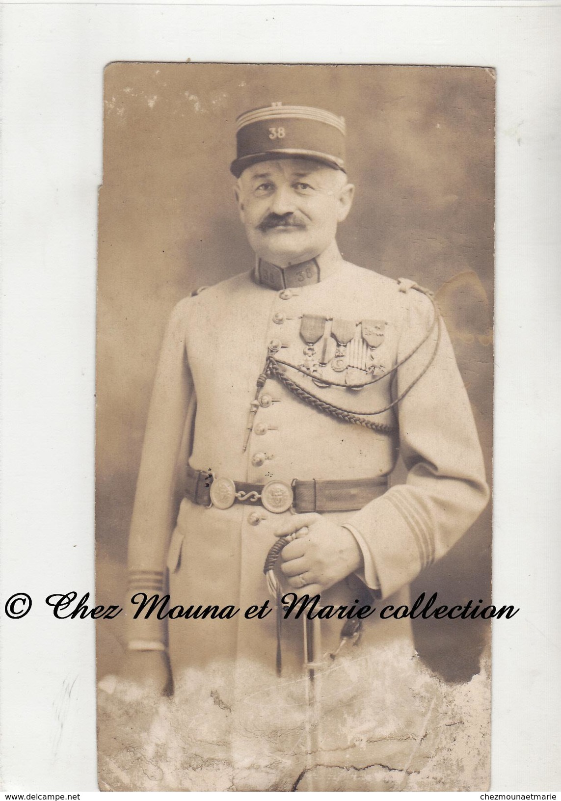 WWI 38 EME REGIMENT - CAPITAINE CL 1895 - MEDAILLES LEGION D HONNEUR CROIX DE GUERRE PALME 2 ETOILES ... PHOTO MILITAIRE - Guerre, Militaire