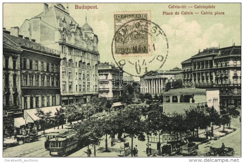 T2/T3 Budapest VIII. K&aacute;lvin T&eacute;r, Villamos, Neuman L&aacute;szl&oacute; &uuml;zlete, TCV Card (EK) - Non Classificati