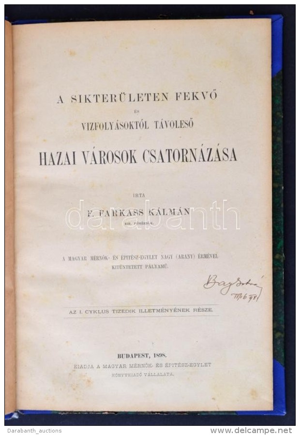 Farkass K&aacute;lm&aacute;n: A S&iacute;k Ter&uuml;leten FekvÅ‘ &eacute;s V&iacute;zfoly&aacute;sokt&oacute;l... - Non Classificati