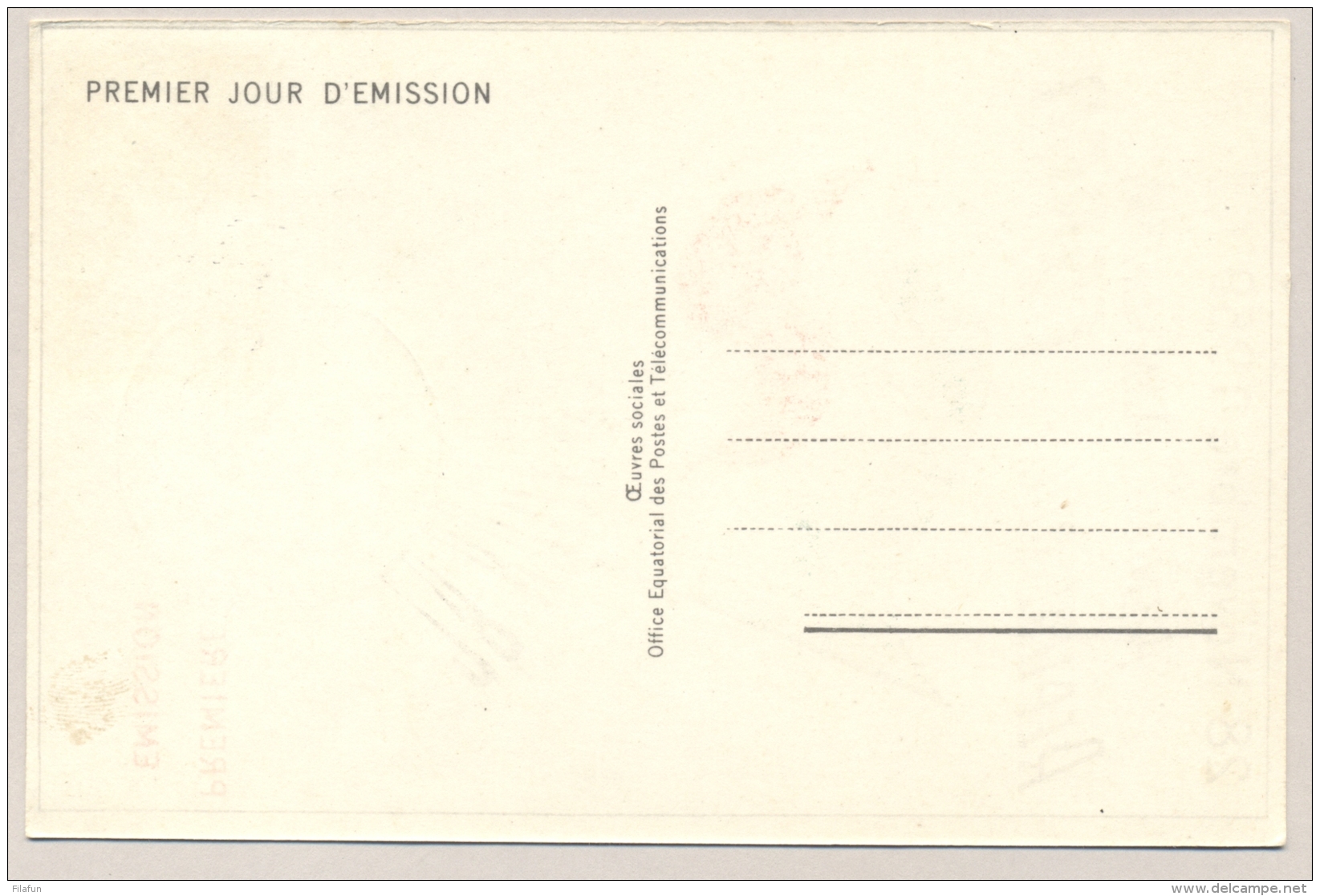 Congo - 1959 - 25Fr On Colourful 1st Day Card - Not Sent - FDC