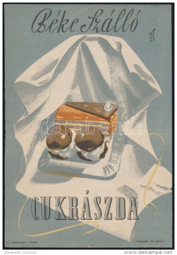 Cca 1950 B&eacute;ke Sz&aacute;ll&oacute; Cukr&aacute;szda, Villamos Plak&aacute;t, 23x16 Cm - Altri & Non Classificati