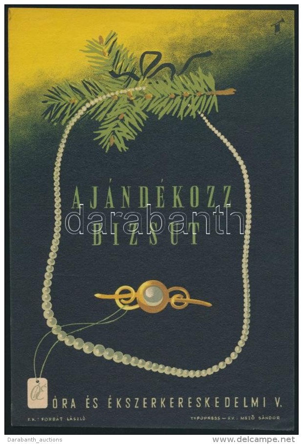 Cca 1950 'Aj&aacute;nd&eacute;kozz Bizsut' &Oacute;ra &eacute;s &eacute;kszerkereskedelmi V&aacute;llalat, Villamos... - Altri & Non Classificati