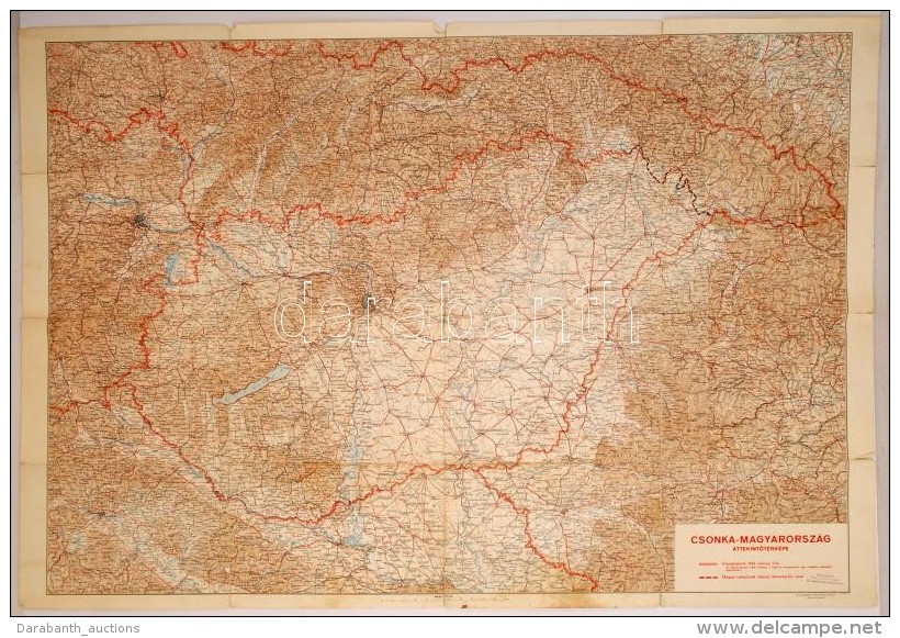 1939 Csonka-Magyarorsz&aacute;g &aacute;ttekintÅ‘t&eacute;rk&eacute;pe, Kiadja A M. Kir.... - Altri & Non Classificati