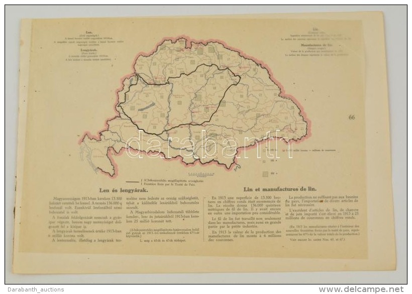 Cca 1920 Len &eacute;s Lengy&aacute;rak Magyarorsz&aacute;gon 1913-ban, A 'Magyarorsz&aacute;g Gazdas&aacute;gi... - Altri & Non Classificati