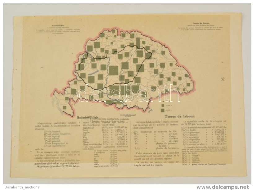 Cca 1920 A Sz&aacute;nt&oacute;f&ouml;ldek Nagys&aacute;ga, A 'Magyarorsz&aacute;g Gazdas&aacute;gi... - Altri & Non Classificati