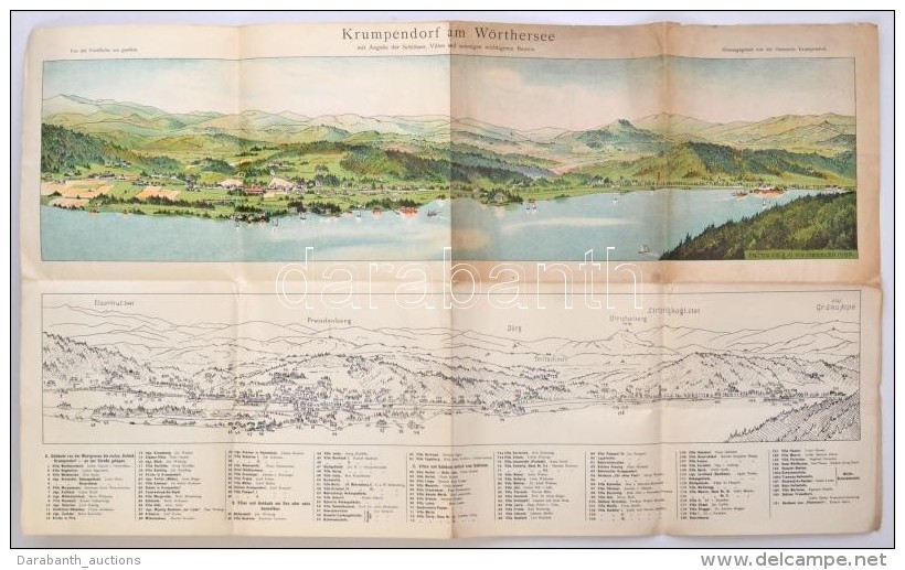 Cca 1910 Krumpendorf A W&ouml;rthi T&oacute;n&aacute;l / Cca 1910 Krumpendorf Am W&ouml;rthersee Map 75x45 Cm - Altri & Non Classificati