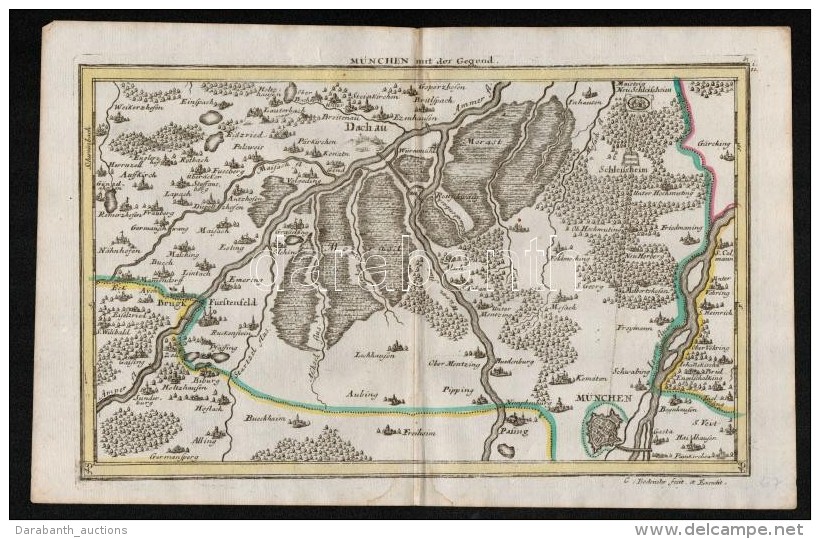 Cca 1700 M&uuml;nchen &eacute;s K&ouml;rny&eacute;ke T&eacute;rk&eacute;pe. M&uuml;nchen Ind Gegend. Johann... - Altri & Non Classificati