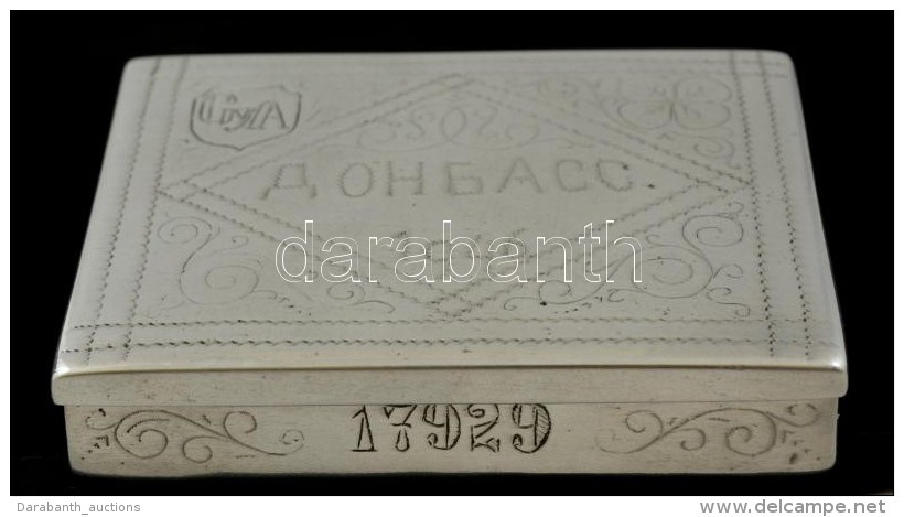 F&eacute;m Cigarettat&aacute;rca, Grav&iacute;rozott, 'Dombasz 1946' Felirattal, GY.A. Monogrammal, 8,5&times;10,5... - Altri & Non Classificati