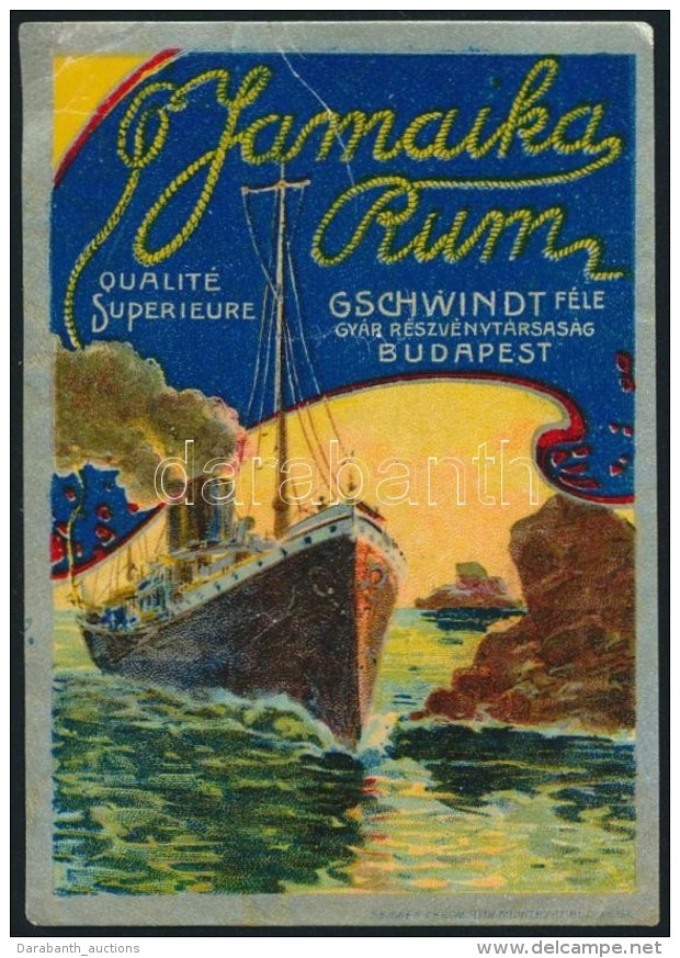 Cca 1920 Gschwindt Jamaika Rum Italc&iacute;mke, Litogr&aacute;fia, Seidner MÅ±int&eacute;zet, 8x6 Cm - Pubblicitari