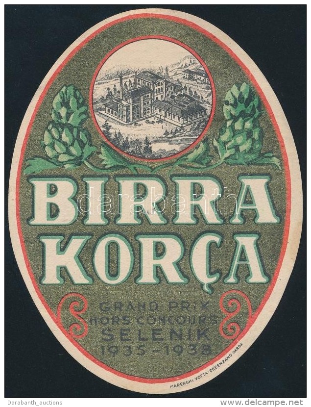 Birra Korca - Alb&aacute;n S&ouml;r&ouml;s C&iacute;mke / Beer Label - Pubblicitari