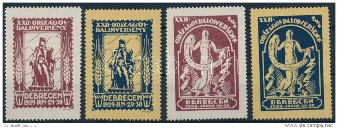 1929 XXII. Orsz&aacute;gos Dalverseny Debrecen 4 Db Lev&eacute;lz&aacute;r&oacute; - Non Classificati