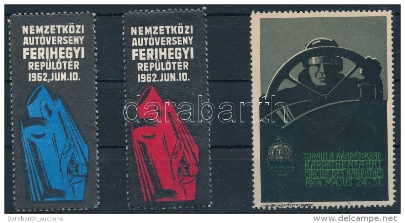 1914-1962 Aut&oacute;sporttal Kapcsolatos 3 Db Lev&eacute;lz&aacute;r&oacute; (T&uacute;ra&uacute;t A... - Non Classificati