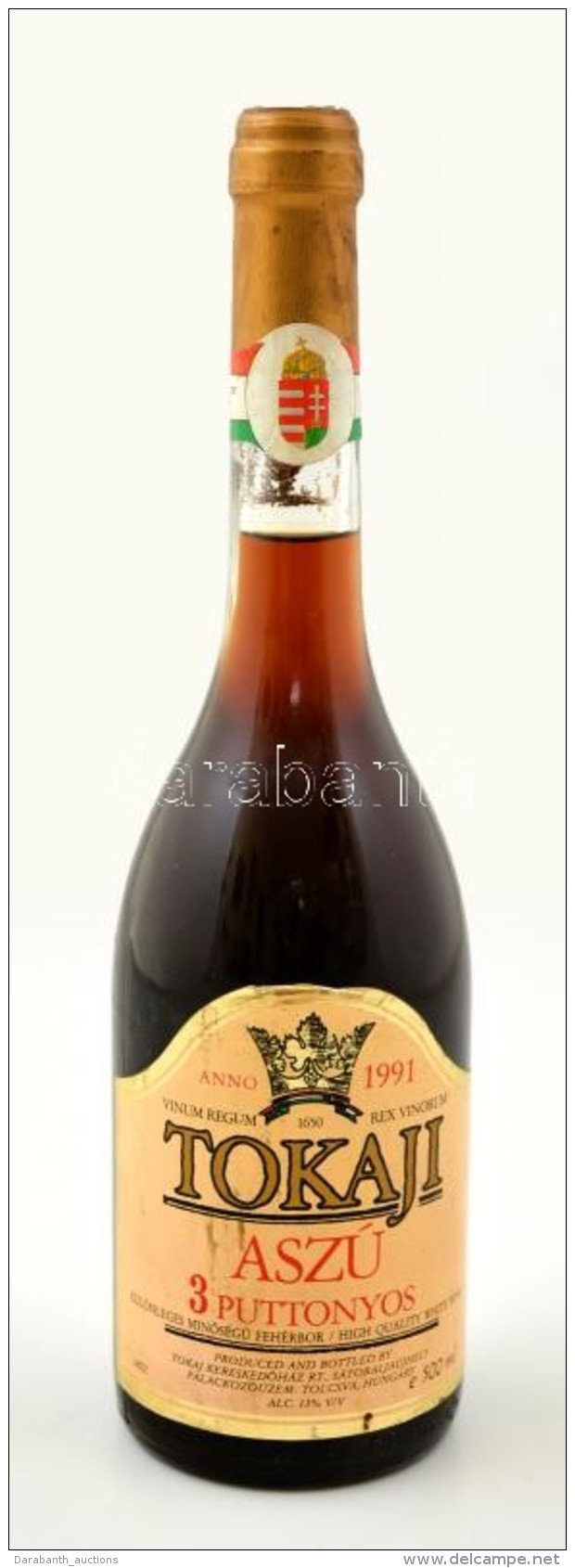 1991 Tokaji Asz&uacute;, 3 Puttonyos, Tokaji Bork&uuml;l&ouml;nlegess&eacute;g, 0,5 L - Altri & Non Classificati