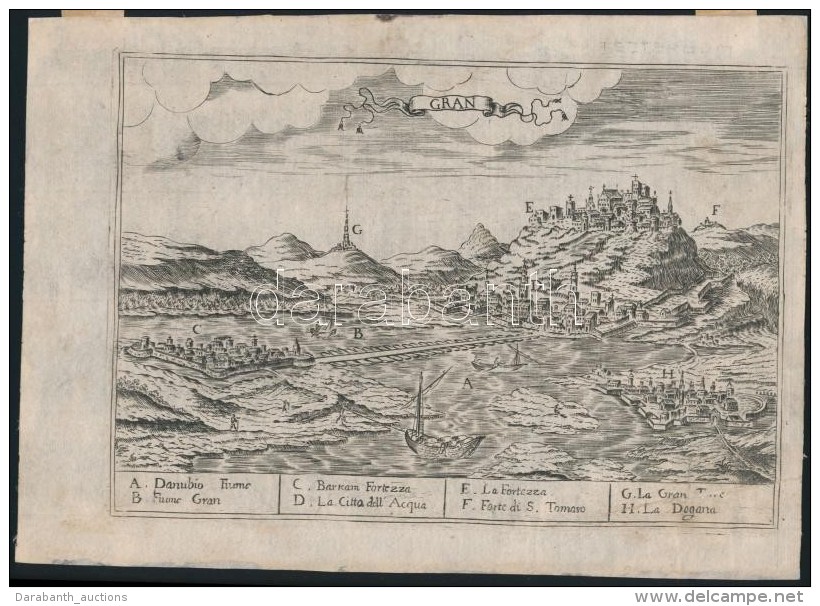 1686 Francesco Guienotti: Esztergom L&aacute;tk&eacute;pe, R&eacute;zmetszet, Pap&iacute;r, Ercole Scala L'... - Stampe & Incisioni