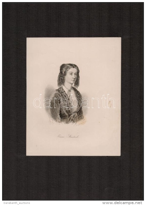 Emma Von Staudach (1834-1862) Zongorista Portr&eacute;ja, Ac&eacute;lmetszet, Pap&iacute;r, Jelzett, Paszpartuban,... - Stampe & Incisioni