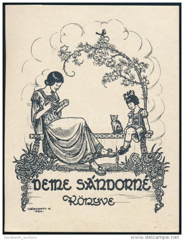 V&aacute;rkonyi K&aacute;roly (1910-2001): Ex Libris, Deme S&aacute;ndorn&eacute;, Klis&eacute;, Pap&iacute;r,... - Altri & Non Classificati