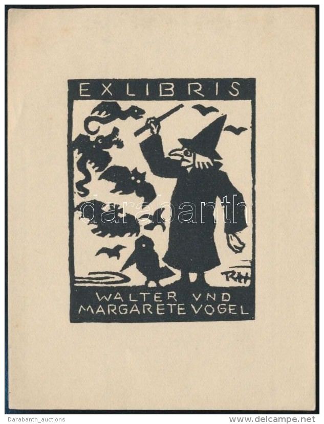 Rolf Von Hoerschelmann (1885-1947): Boszork&aacute;nyos Ex Libris Walter Und Margarete Vogel, Fametszet,... - Altri & Non Classificati