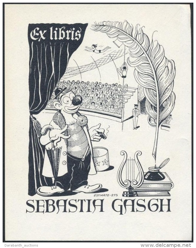 Juan Estiarte (1901-1986): Ex Libris Sebatia Gasch. Klis&eacute;, Pap&iacute;r, Jelzett A Klis&eacute;n,... - Altri & Non Classificati