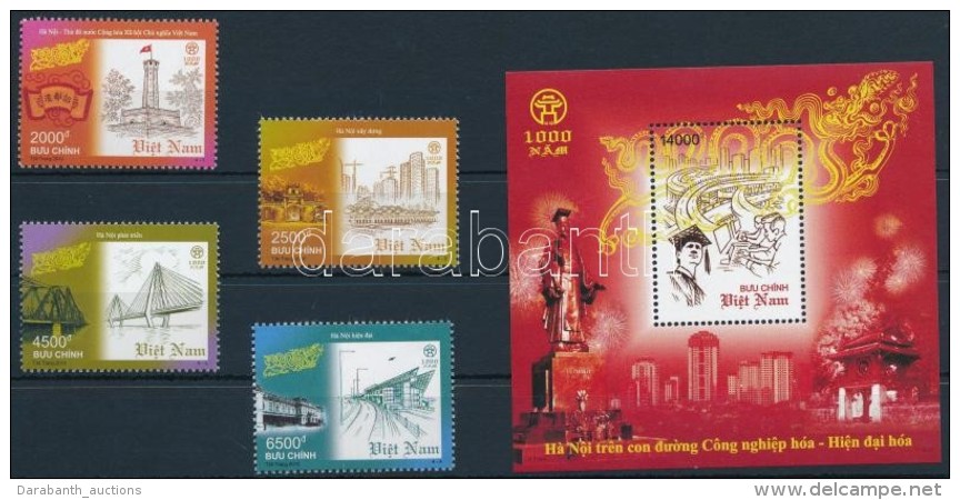 ** 2010 100 &eacute;ves Hanoi Sor Mi 3557-3560 + Blokk Mi 155 - Altri & Non Classificati