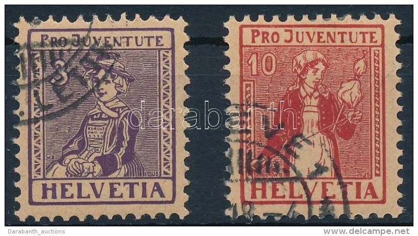 O 1917 Pro Juventute Sor 2 &eacute;rt&eacute;ke Mi 133+135 - Altri & Non Classificati