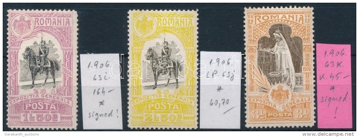 * 1906 Jubileumi Ki&aacute;ll&iacute;t&aacute;s, Bukarest 3 Klf &eacute;rt&eacute;k - Altri & Non Classificati