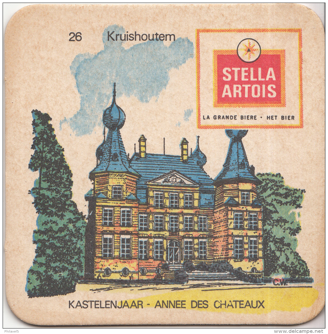 Stella Artois - Kastelenjaar - Kruishoutem - Nummer 26 - Ongebruikt Exemplaar/kartonverkleuring - Bierviltjes