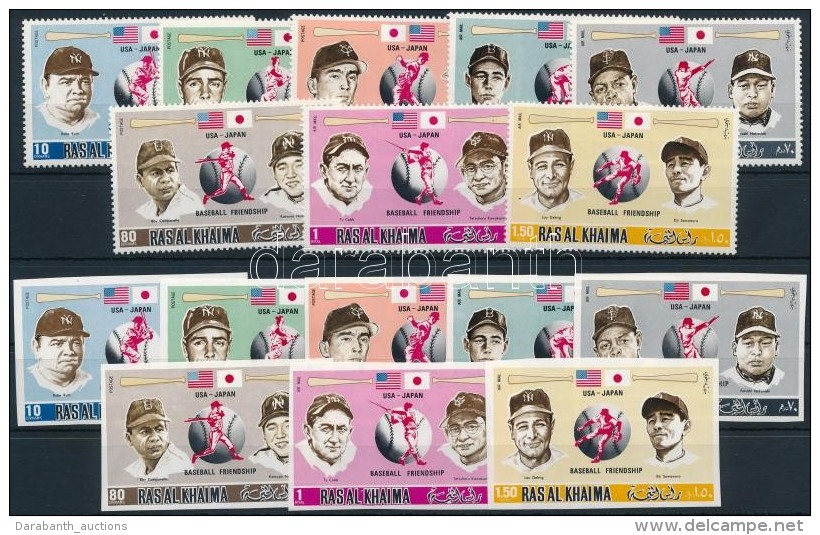 ** 1969 Baseball Fogazott + V&aacute;gott Sor Mi 715 - 723 A+B - Altri & Non Classificati