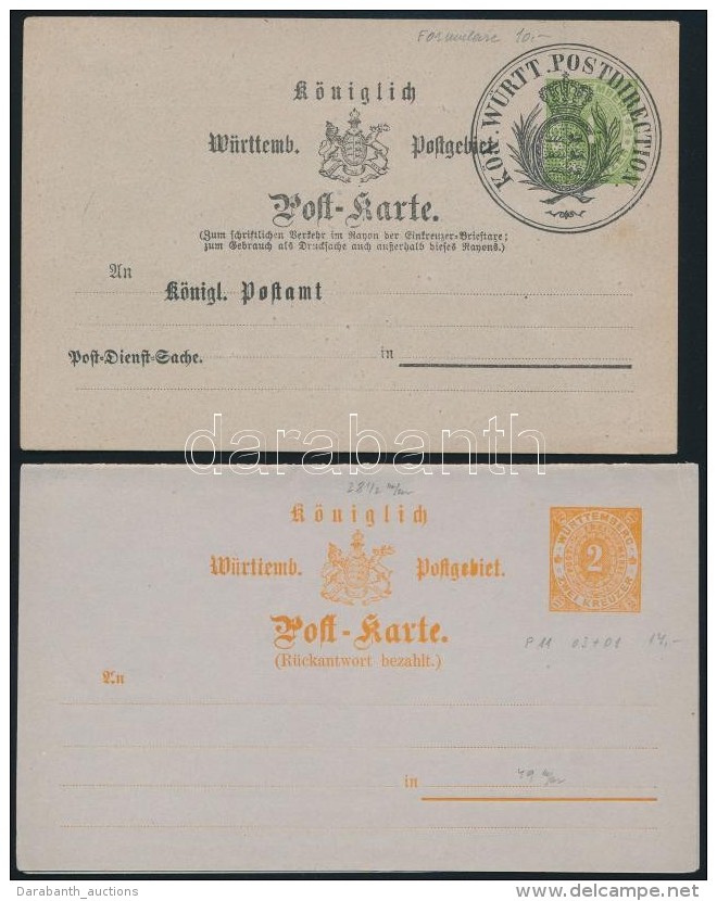 1874 2 Db D&iacute;jjegyes LevelezÅ‘lap (Mi EUR 24,-) - Altri & Non Classificati