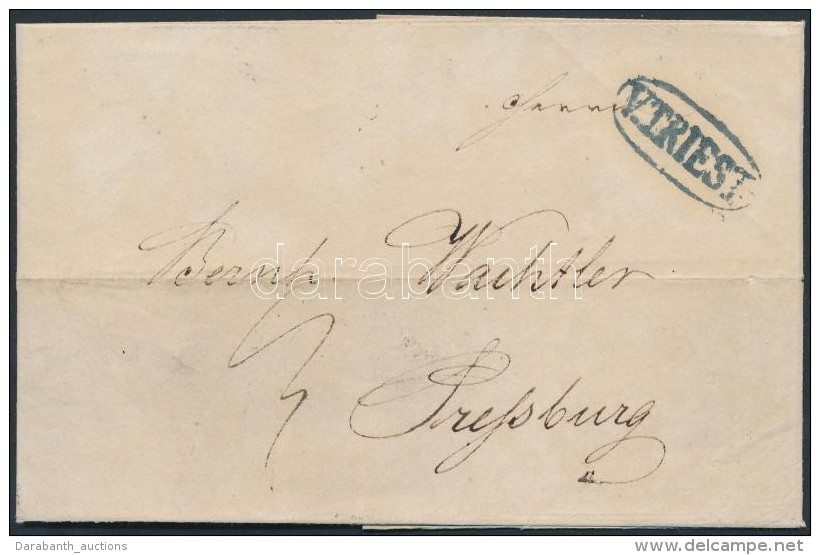 1834 Port&oacute;s Lev&eacute;l / Unpaid Cover 'V.TRIEST' - Presburg - Altri & Non Classificati