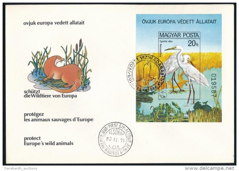 1980 V&eacute;dett V&iacute;zimadarak V&aacute;gott Blokk FDC-n (6.000) - Altri & Non Classificati