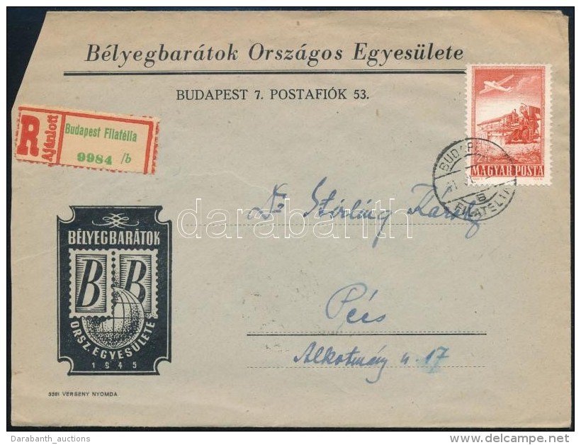 1951 Aj&aacute;nlott Lev&eacute;l Rep&uuml;lÅ‘ 2Ft B&eacute;rmentes&iacute;t&eacute;ssel 'BUDAPEST' - P&eacute;cs - Altri & Non Classificati