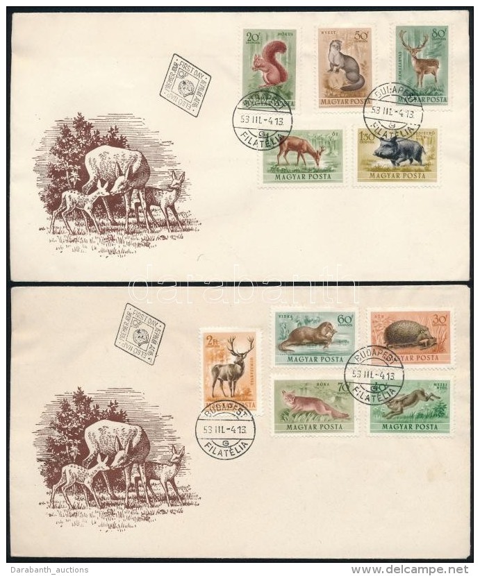 1953 Erdei &aacute;llatok Sor 2 Db FDC-n - Altri & Non Classificati