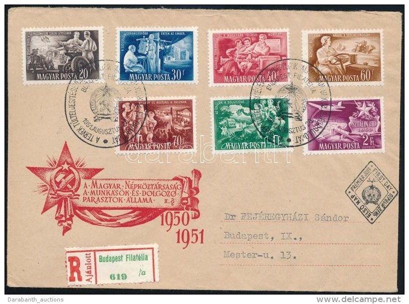 1951 Az &ouml;t&eacute;ves Terv Eredm&eacute;nyei Sor Aj&aacute;nlott FDC-n - Altri & Non Classificati