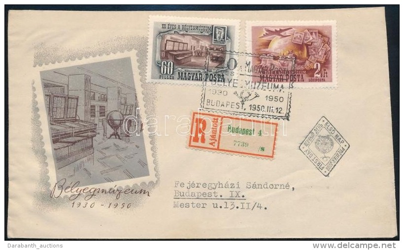 1950 B&eacute;lyegm&uacute;zeum Sor Aj&aacute;nlott FDC-n - Altri & Non Classificati