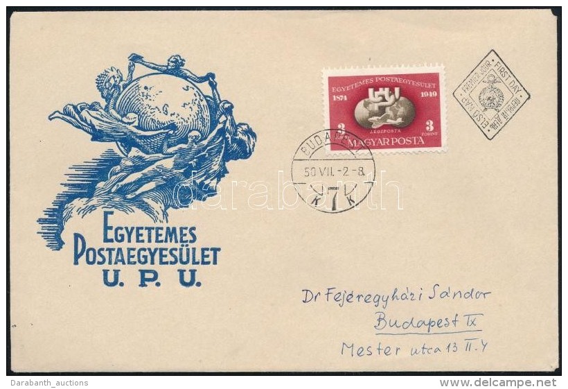 1950 UPU Blokkb&oacute;l Kit&eacute;pett B&eacute;lyeg FDC-n - Altri & Non Classificati