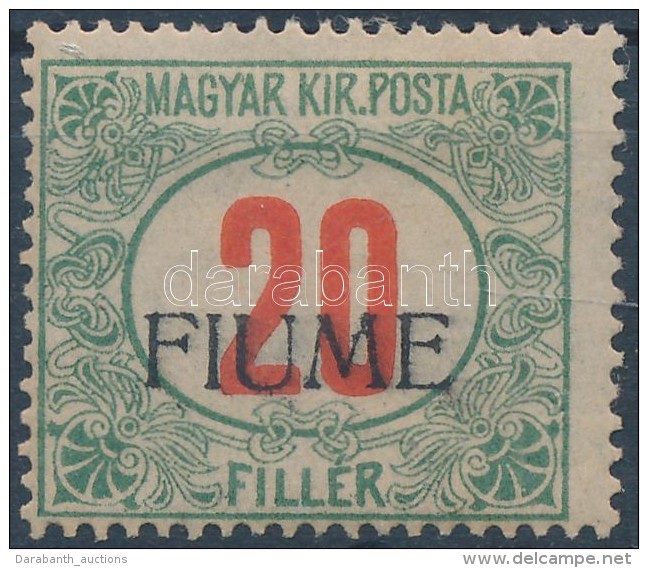 * Fiume 1918 Pirossz&aacute;m&uacute; Port&oacute; 20f K&eacute;zi Fel&uuml;lnyom&aacute;s&uacute; (90.000) /... - Altri & Non Classificati