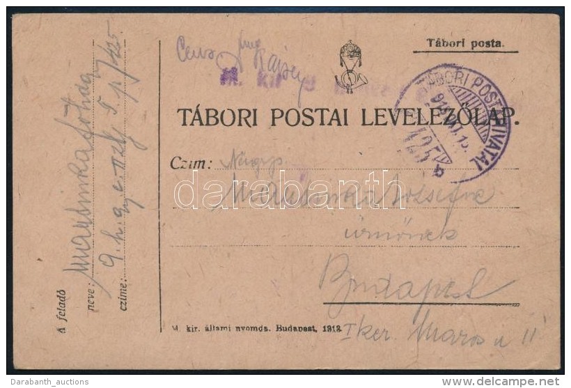 1918 T&aacute;bori Posta LevelezÅ‘lap 'TP 425 B' - Altri & Non Classificati