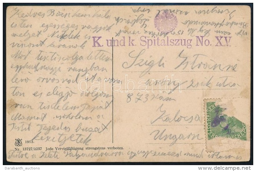 ~ 1917 T&aacute;bori Posta K&eacute;peslap K.u.K. Spitalszug No. XV. - Altri & Non Classificati