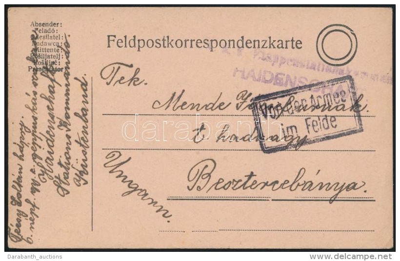 1917 T&aacute;bori Posta LevelezÅ‘lap 'K.u.k. Etappenstationskommando HAIDENSCHAFT' - Altri & Non Classificati